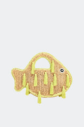 Tassel Fish Bag - Natural/Lime