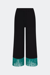 Nella Fringe Pant - Black/Teal