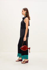 Nella Fringe Pant - Black/Teal