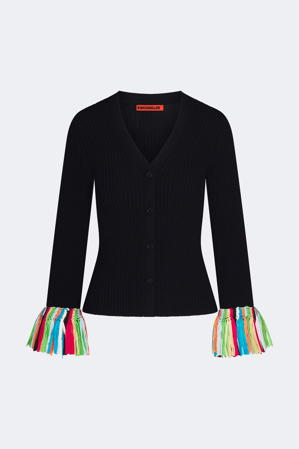 Cara Knit Fringe Cardigan - Black Multi
