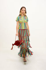 Za Za Knit Skirt - Vibrant Multi Stripe