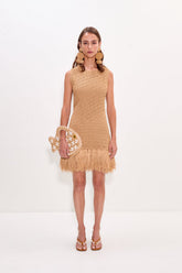 Mira Crochet Mini Dress - Natural