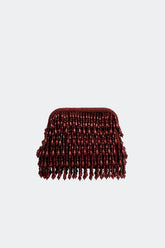 Beaded Drop Clutch - Chocolate
