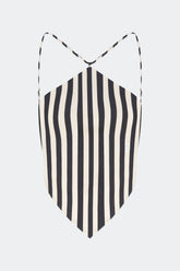 Kit Poplin Tie Top - BLACK/WHITE STRIPE