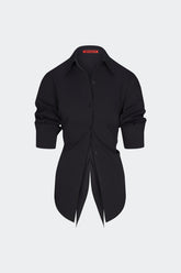 Loch Poplin Button Up - BLACK
