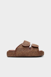 Raffia Cro Slide - CHOCOLATE