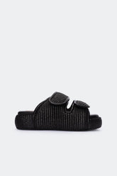 Raffia Cro Slide - BLACK