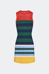 Yvonne Knit Mini Dress - Brick Stripe Combo