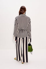 Vietta Crepe Top - Black/White Stripe