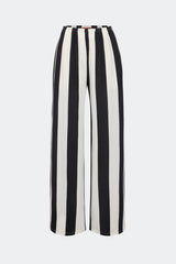 Nella Wide Leg Pant - Black/White Stripe