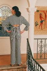 Pia Poplin Pant - BLACK/WHITE STRIPE