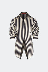 Loch Striped Poplin Button Up - BLACK/WHITE STRIPE