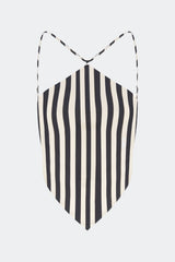 Kit Poplin Tie Top - BLACK/WHITE STRIPE