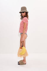 Kini Striped Tee - Venetian Red Stripe