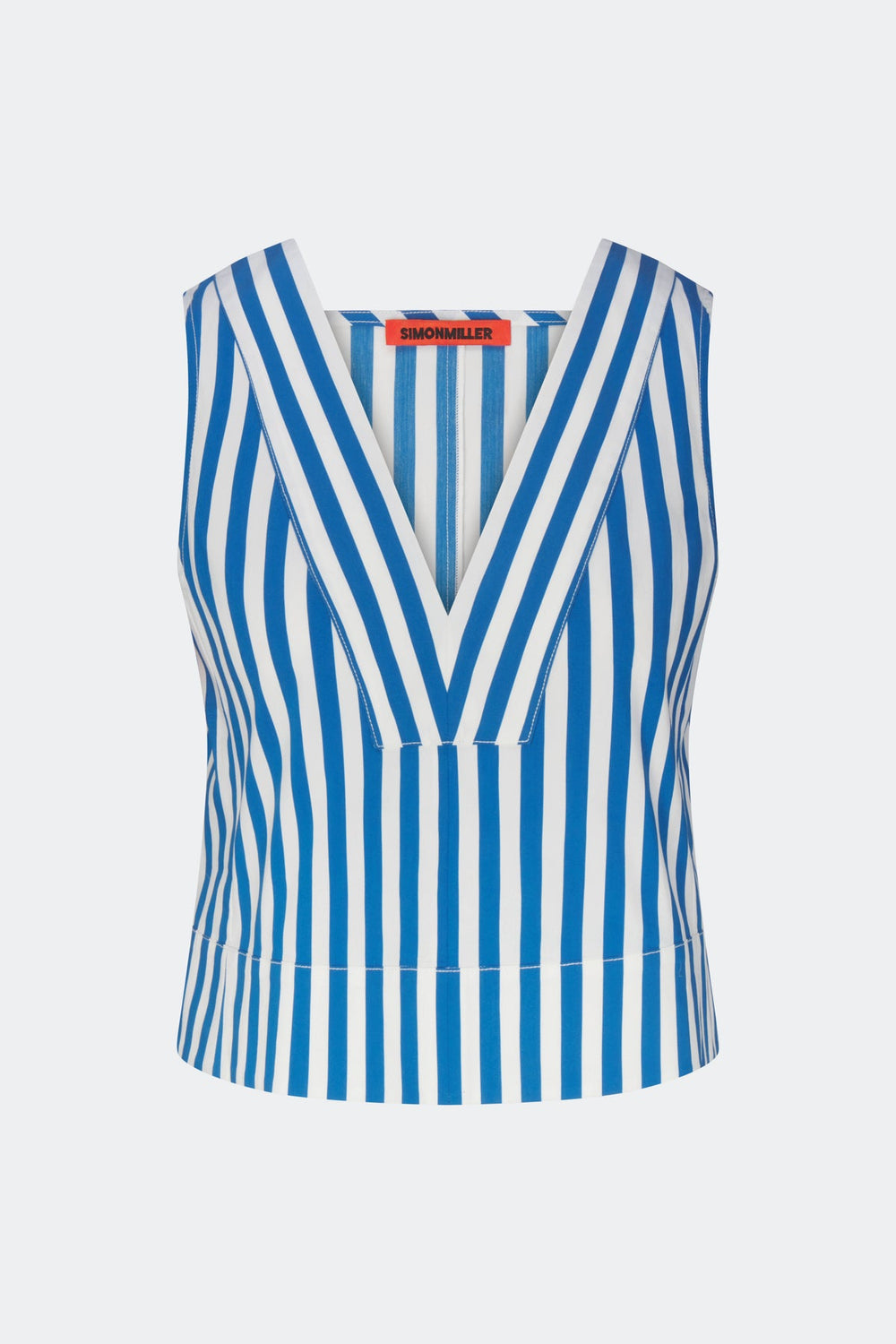 Arro Sleeveless Poplin Top - Blue Stripe