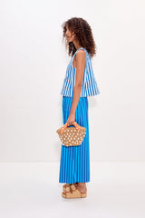 Arro Sleeveless Poplin Top - Blue Stripe