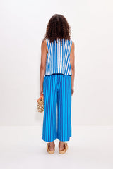 Arro Sleeveless Poplin Top - Blue Stripe
