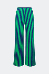 Pia Poplin Pant - Navy/Grass Green