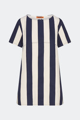 Sahara Short Sleeve Mini Dress - Navy/Cream