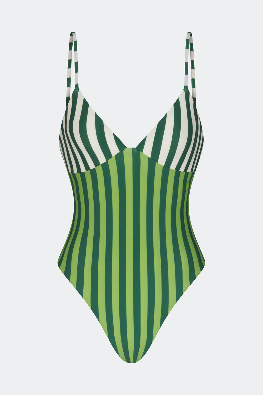 Behati One Piece - Green Stripe Combo