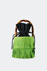 Tiki Fringe Suede Bag - Moss Green