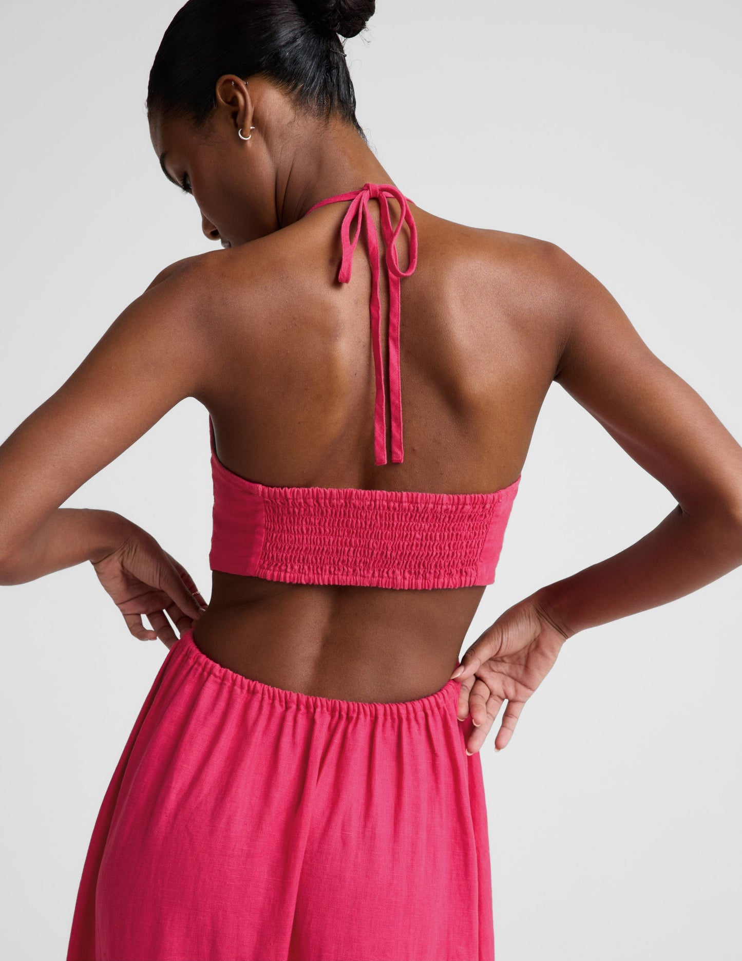 Beyond Yoga SoftWash Linen Halter Dress