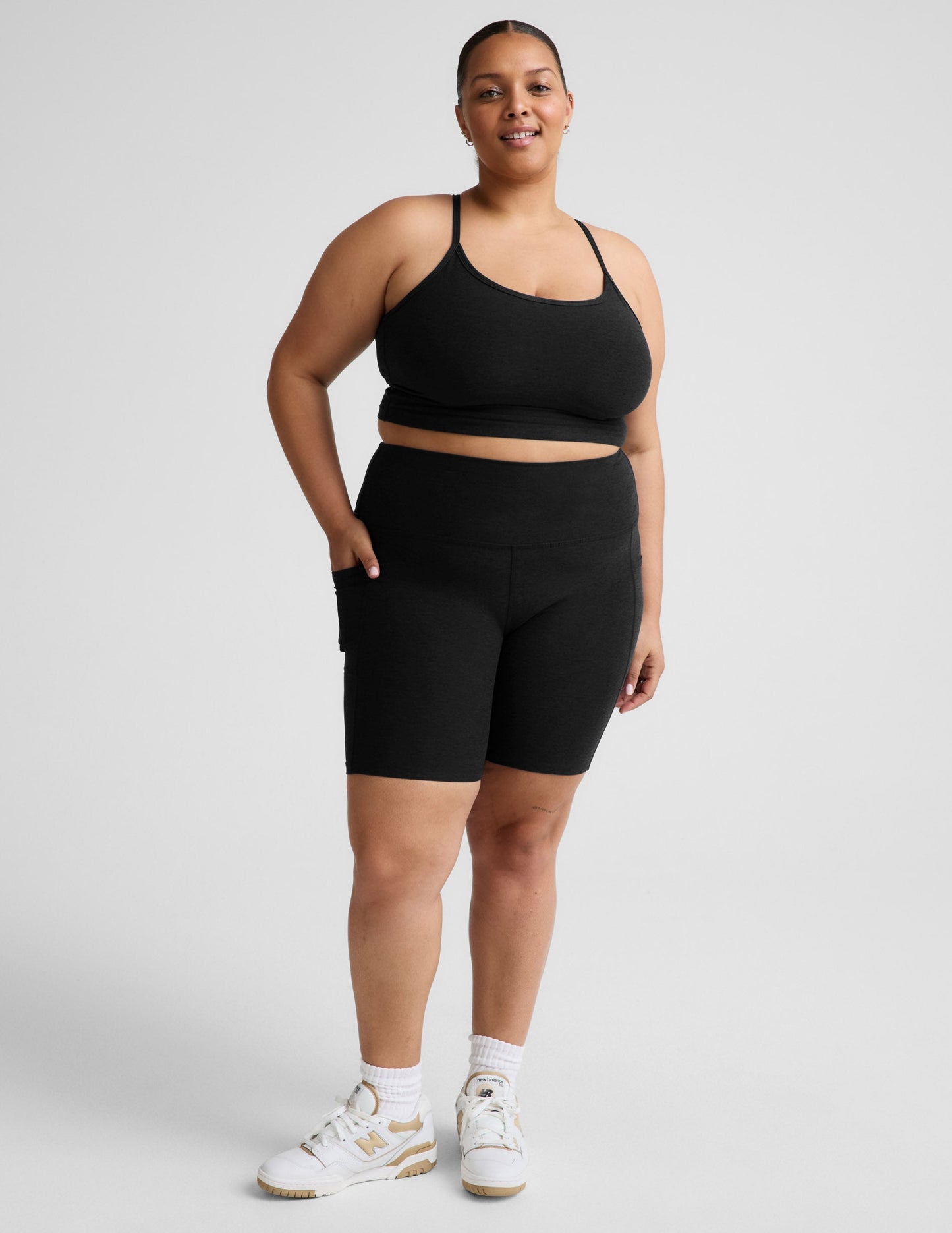 Beyond Yoga High Waisted Biker Spacedye Shorts - Darkest Night