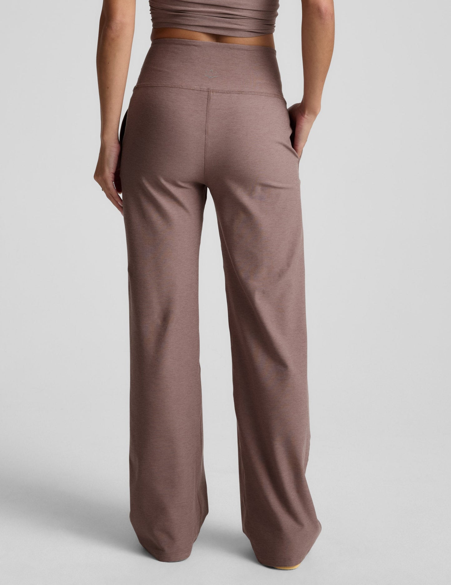 Beyond Yoga High Waisted Spacedye Wide Leg Pants - Rosey Taupe
