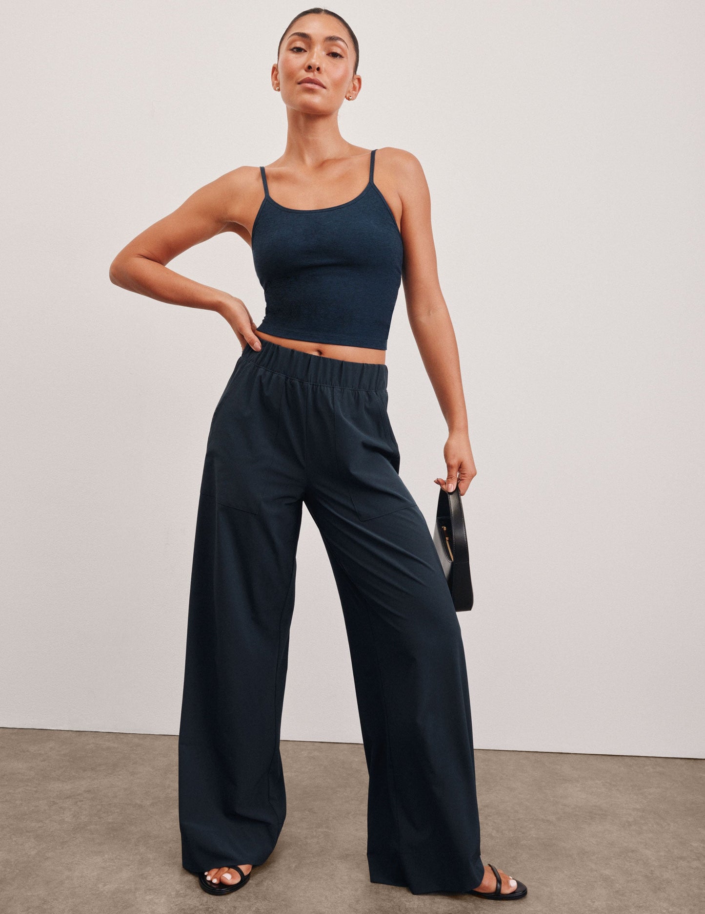 Beyond Yoga Wide Leg Stretch Woven Pants - Nocturnal Navy