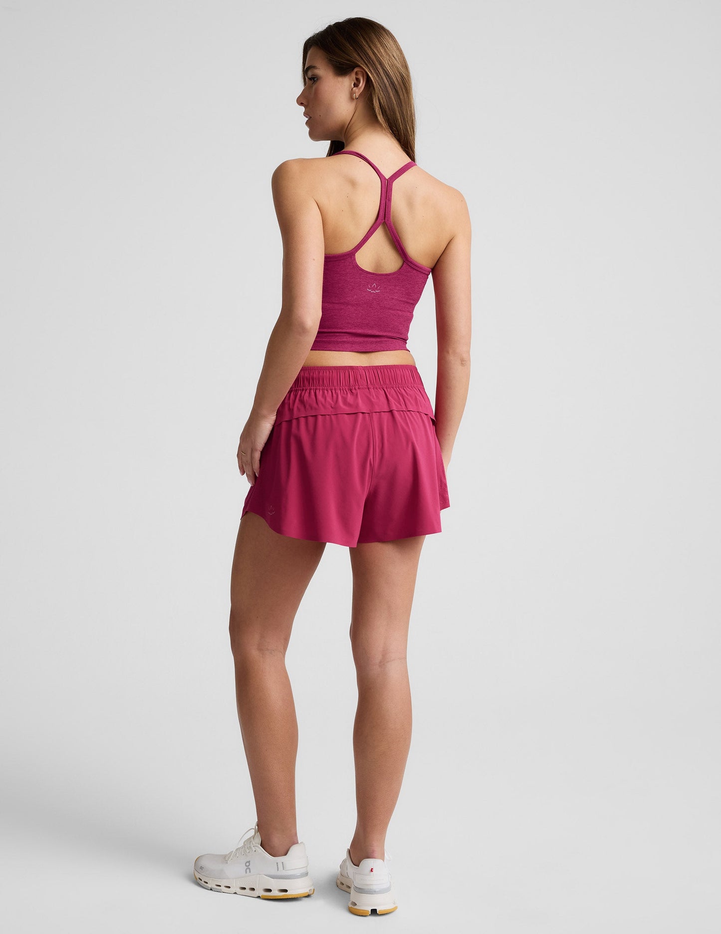 Beyond Yoga Lined Running Solemate Shorts - Sangria