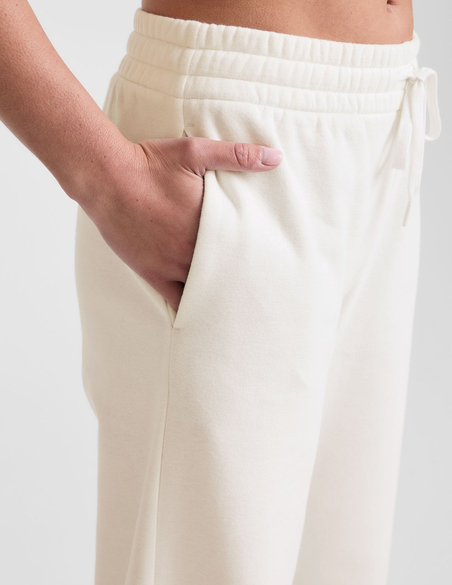 Beyond Yoga Wide Leg Side Slit LuxeFleece Pant - Fresh Snow