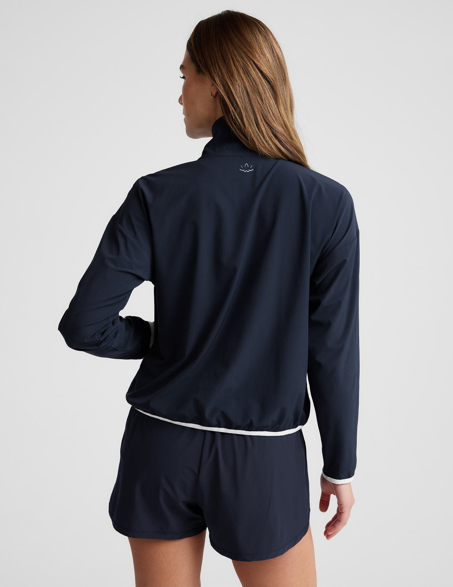Beyond Yoga Stretch Woven Course Contrast Half Zip Pullover