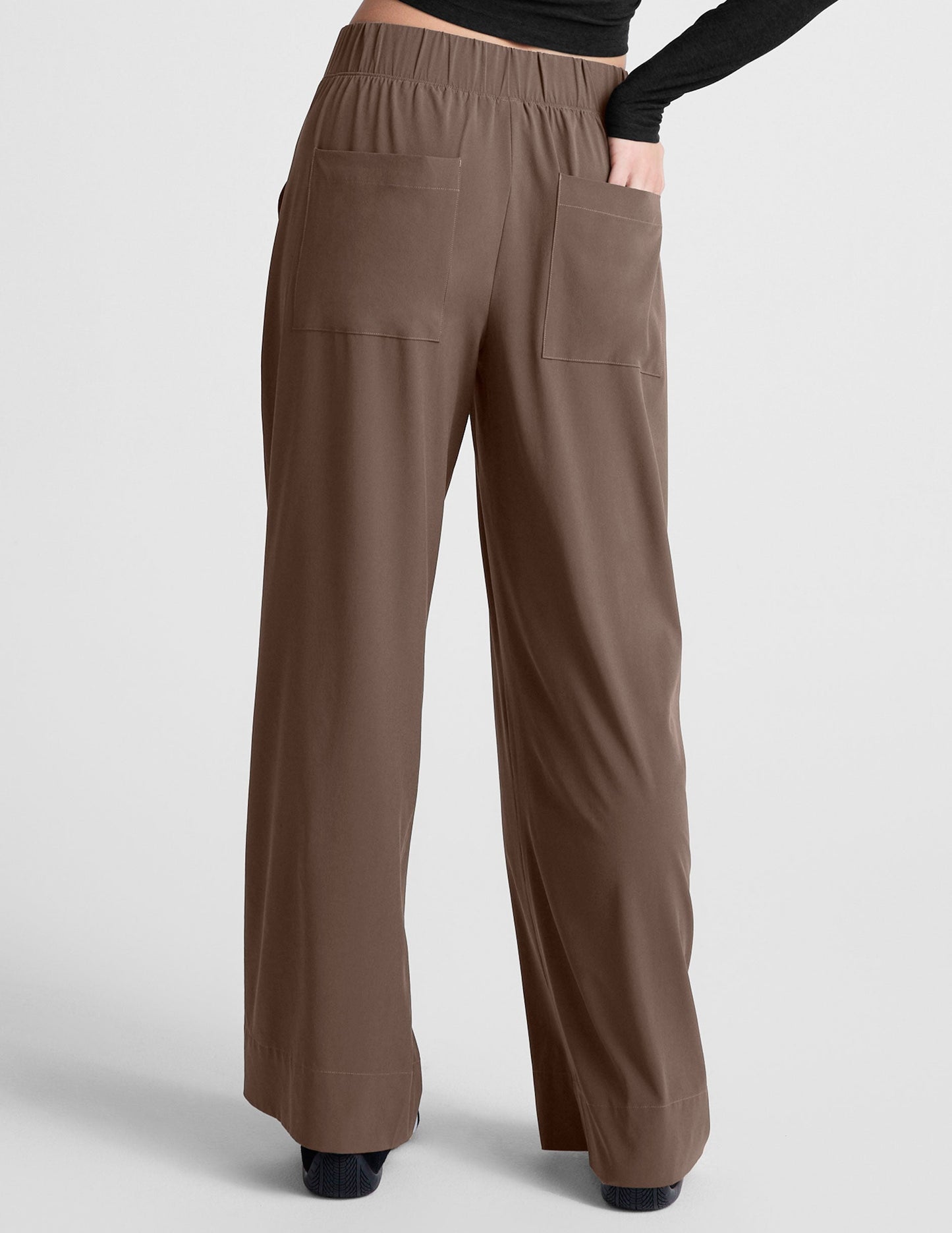 Beyond Yoga Women's Easy Mid-Rise Wide Leg Pants - Khaki