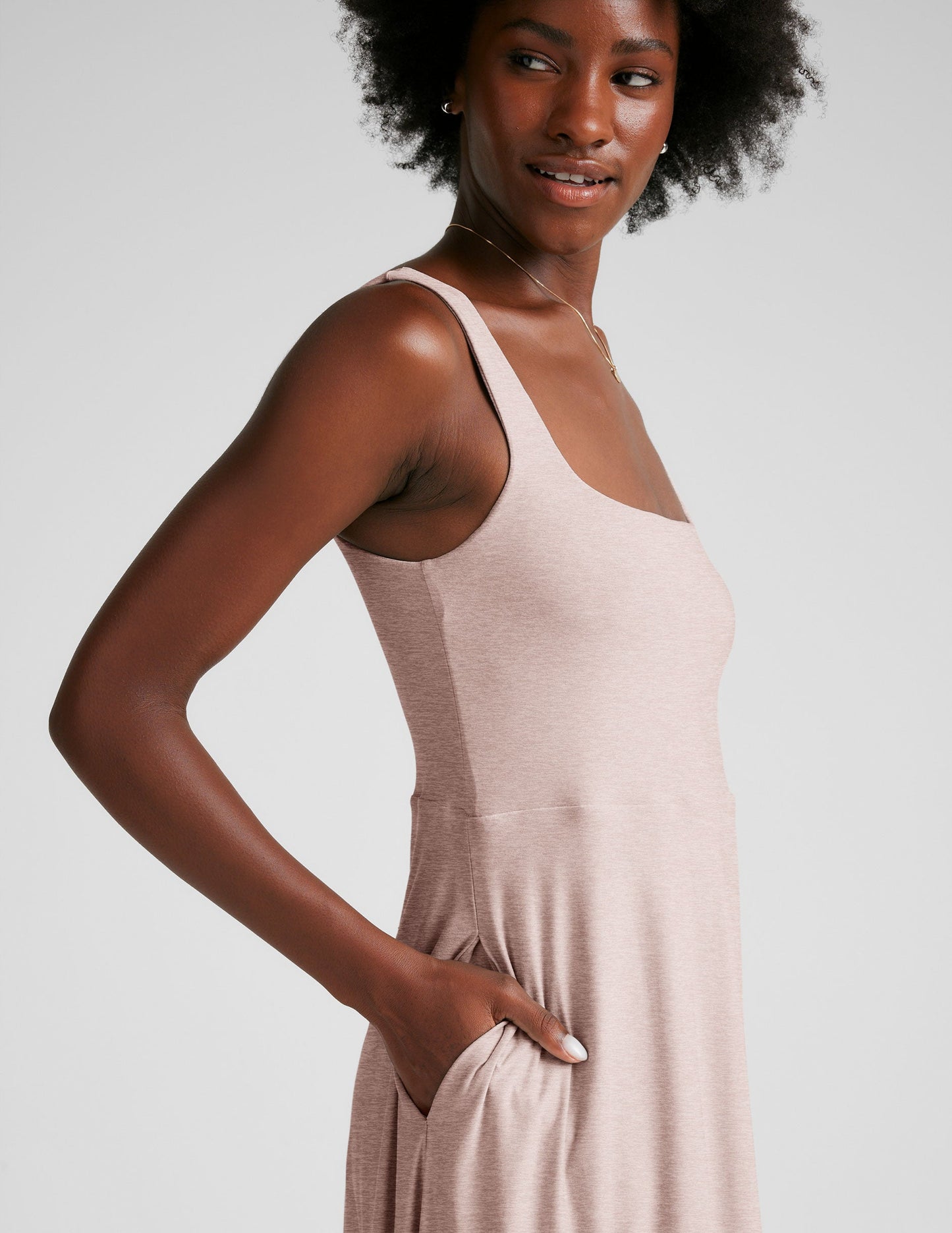 Beyond Yoga Featherweight At The Ready Square Neck Dress