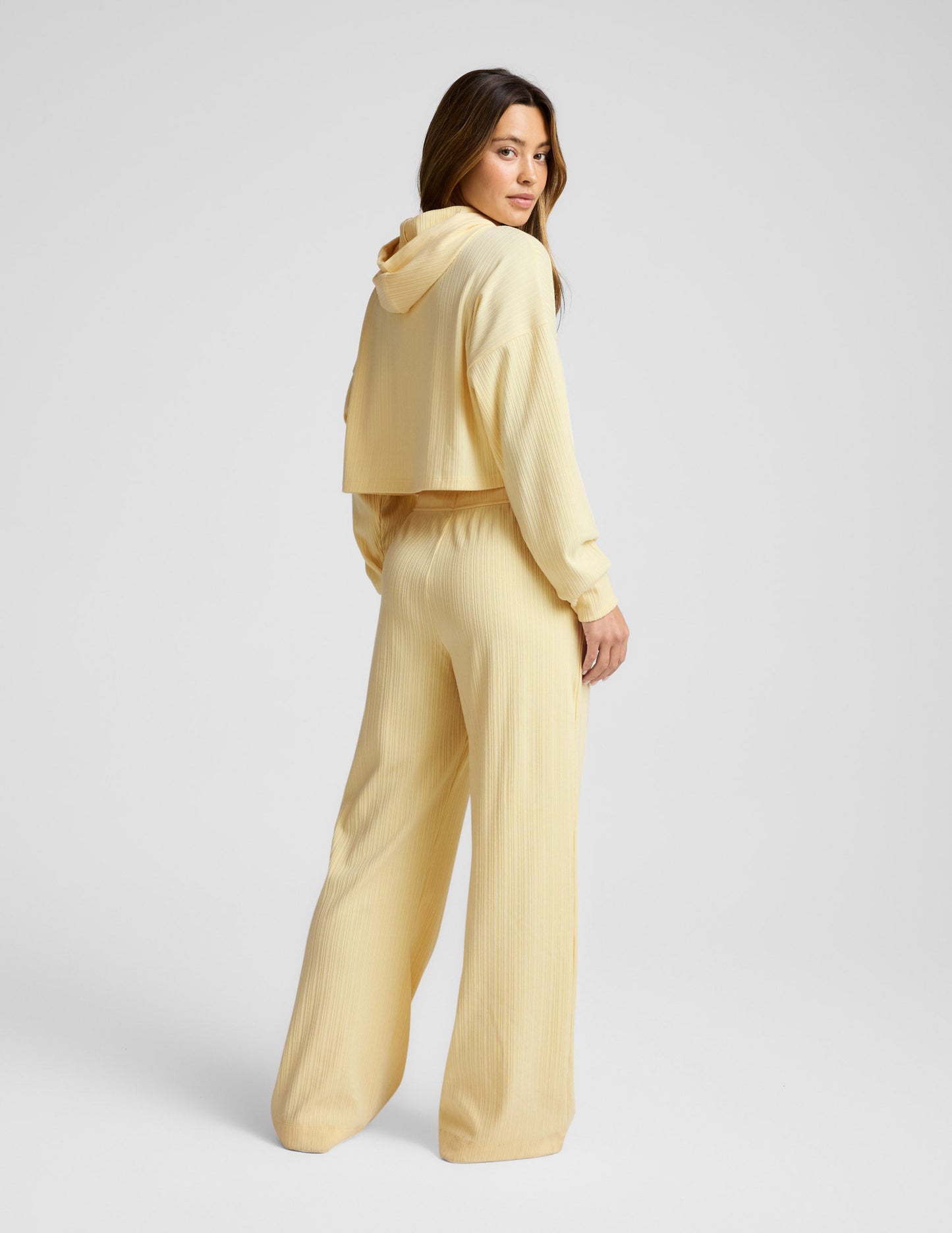 Beyond Yoga Ribbed Wide Leg Breathe Easy Pant - Yellow Swirl