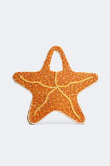 Beaded Starfish Bag - Orange/Natural