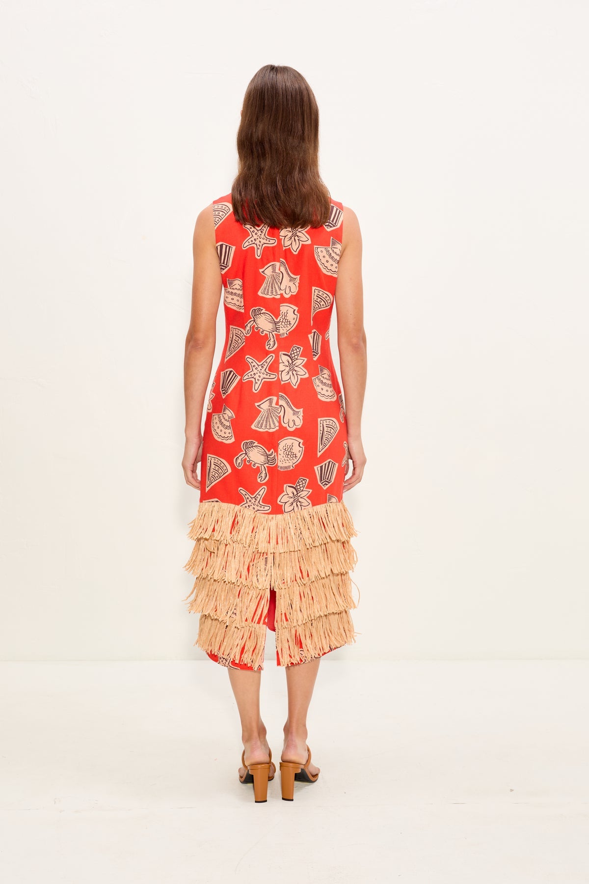 Jooni Linen Dress - Playful Sea Print