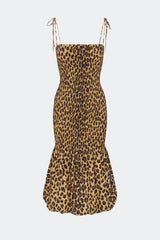 Canto Smocked Poplin Dress - CHEETAH