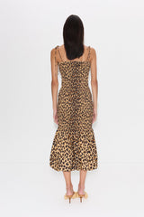 Canto Smocked Poplin Dress - CHEETAH