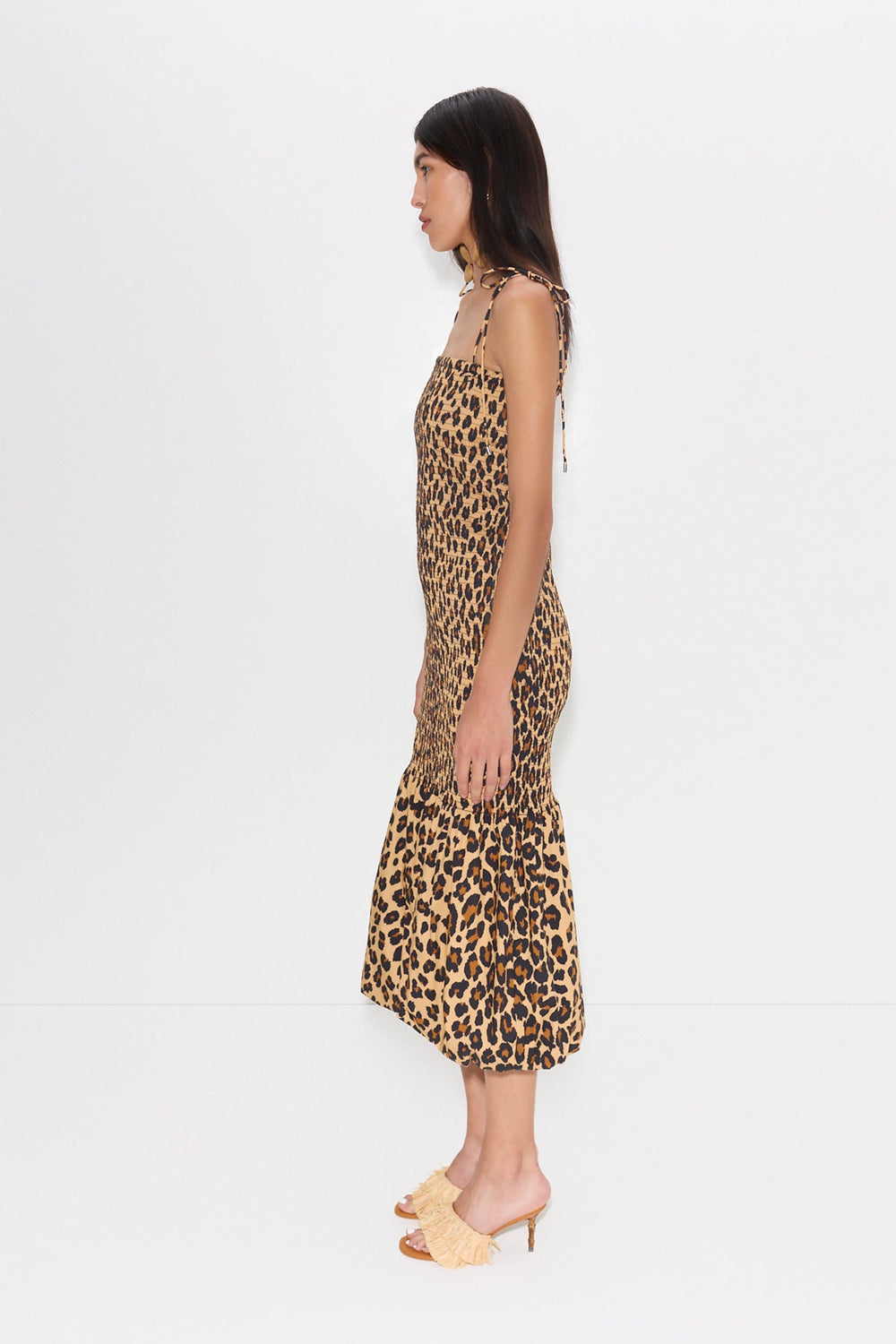 Canto Smocked Poplin Dress - CHEETAH