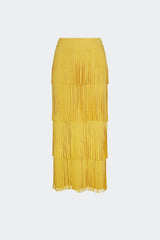 Za Za Knit Fringe Skirt - BUTTER