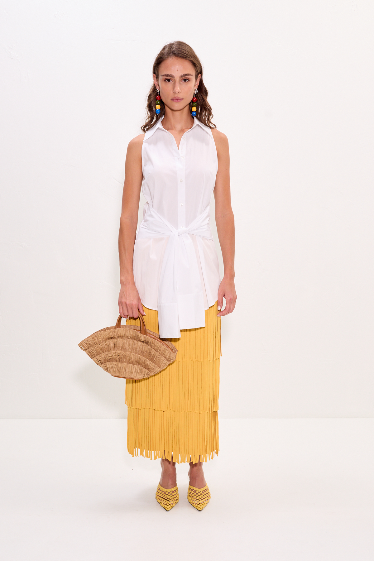 Za Za Knit Fringe Skirt - BUTTER
