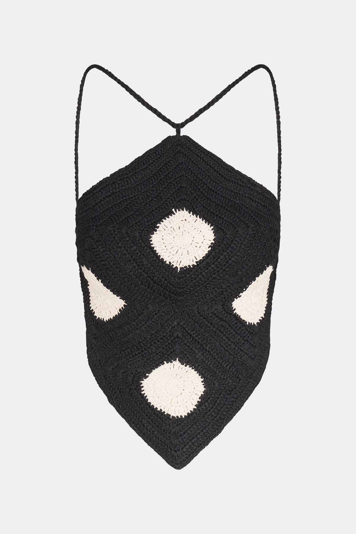 Kit Crochet Top - Black/Macadamia Polka Dot