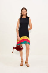 Bowie Fringe Mini Dress - Black Multi