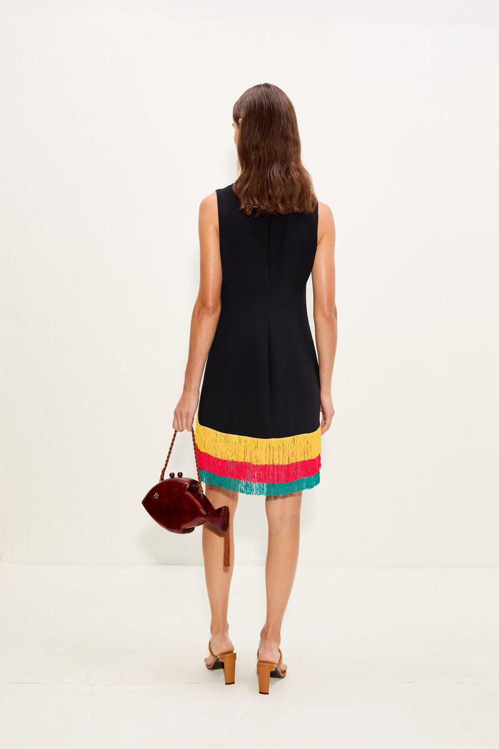 Bowie Fringe Mini Dress - Black Multi