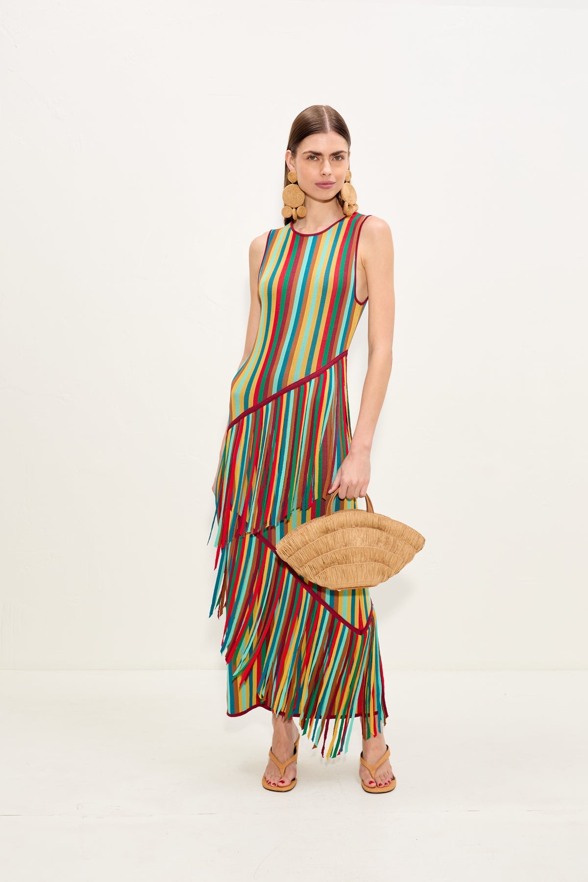 Spiral Knit Dress - Vibrant Multi Stripe