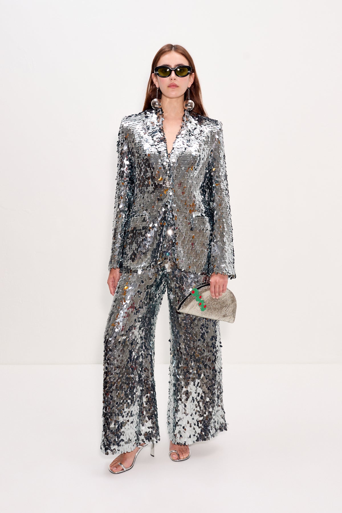 Leon Sequin Blazer - SATELLITE SILVER