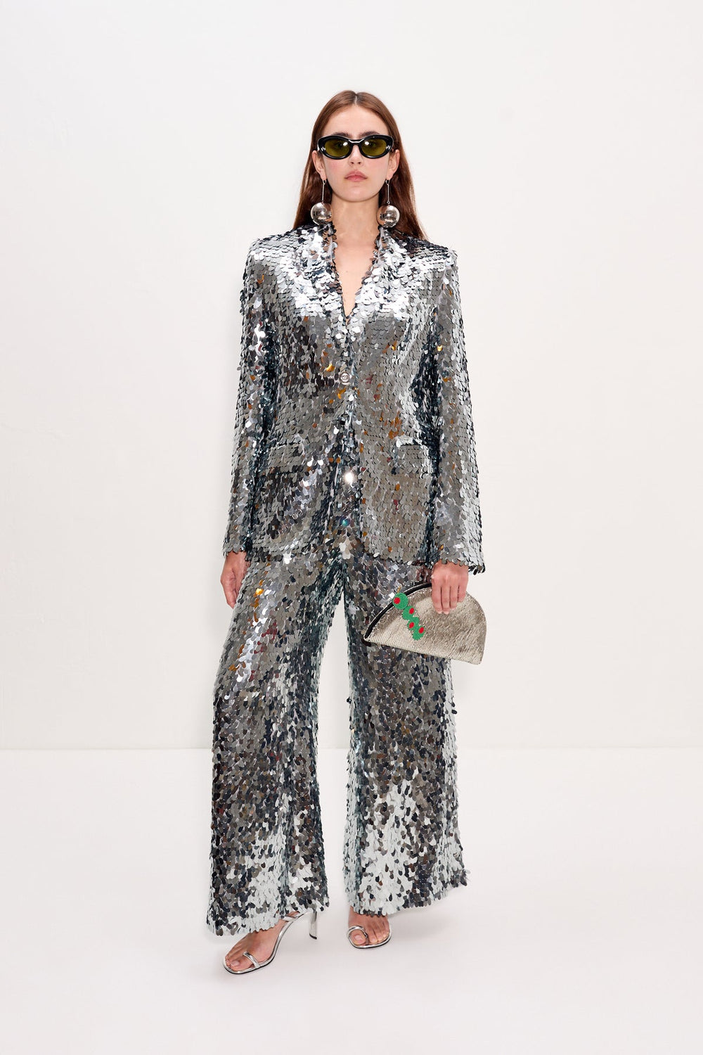 Leon Sequin Blazer - SATELLITE SILVER