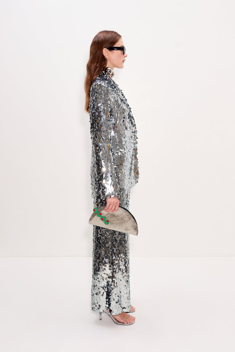 Leon Sequin Blazer - SATELLITE SILVER
