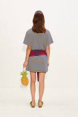 Lottie T-Shirt Dress - Navy Stripe Combo